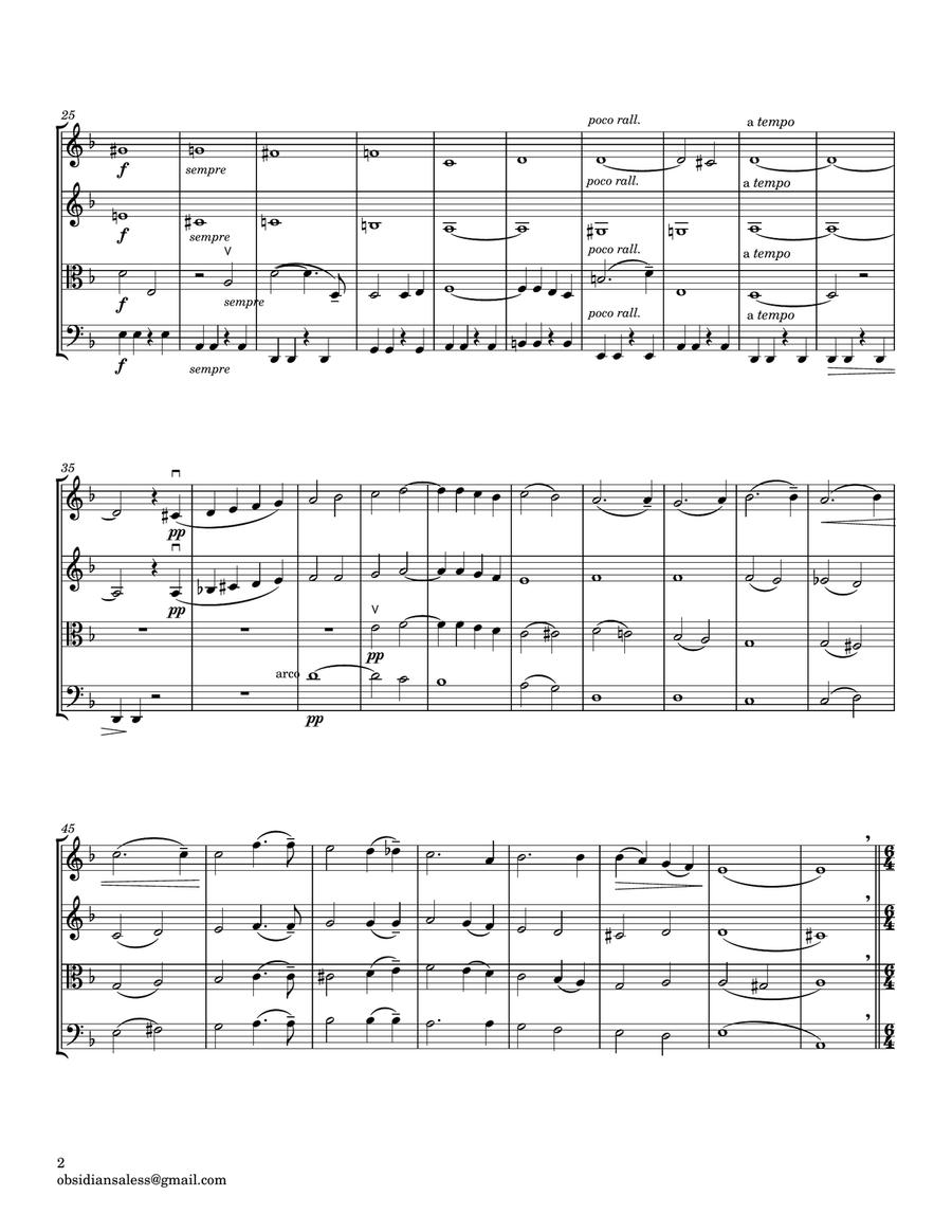 G. Fauré: Libera Me (Requiem, Op. 48) for String Quartet String Quartet scores gallery preview page 3