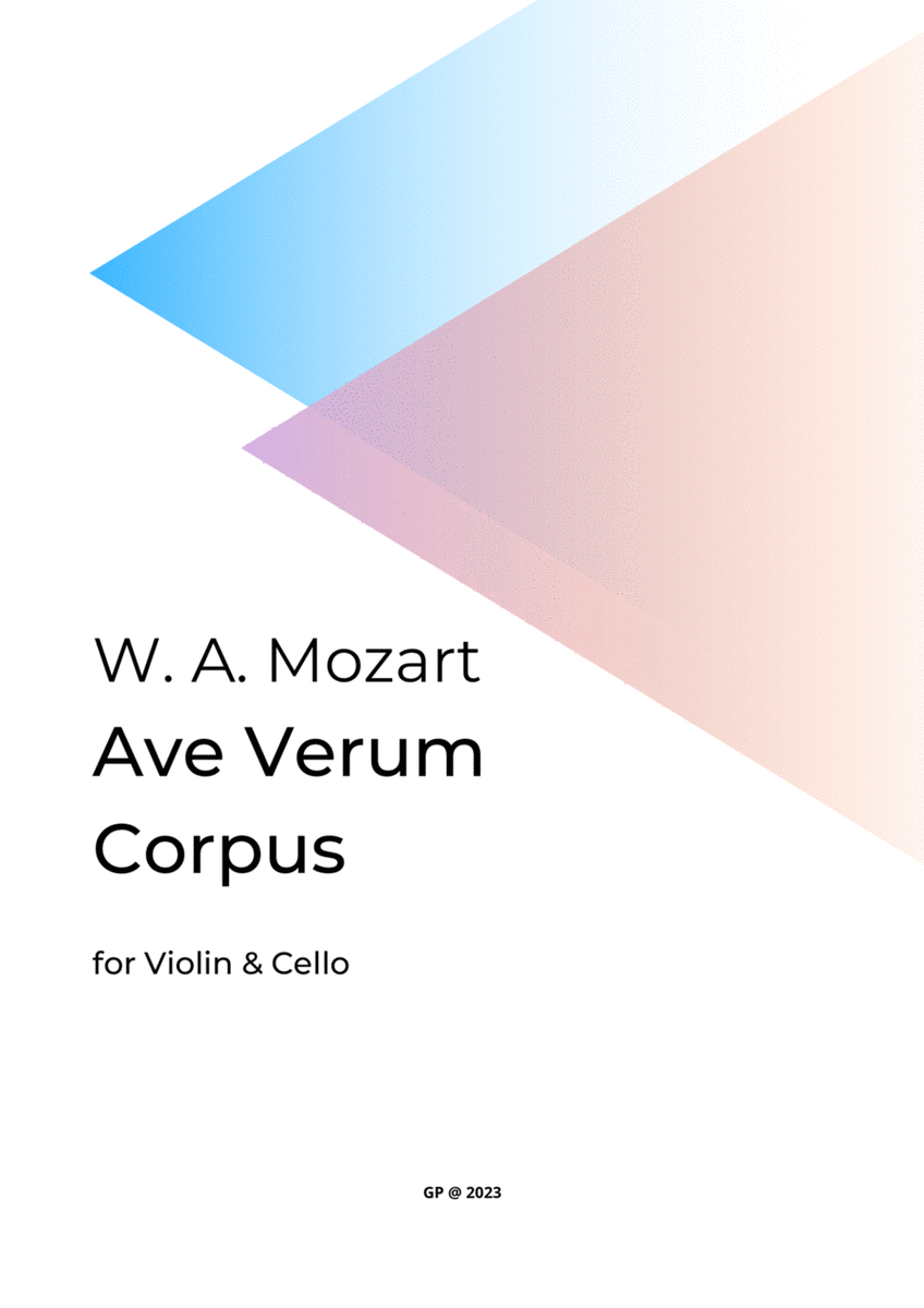 Mozart, Ave Verum Corpus for Violin & Cello (String Duo) image number null