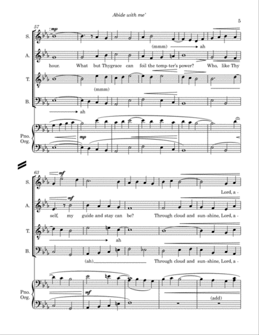 Abide With Me 4-Part scores gallery preview page 5
