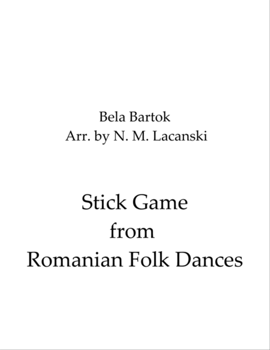 Romanian Folk Dances Stick Game Clarinet Solo scores gallery preview page 1