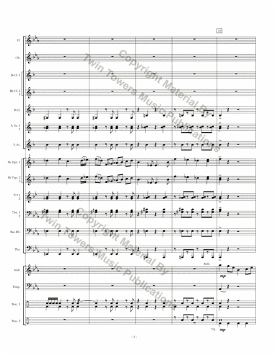 Skyline Fanfare and Theme Concert Band scores gallery preview page 4
