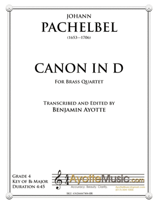 Pachelbel Canon transcribed for Brass Quartet