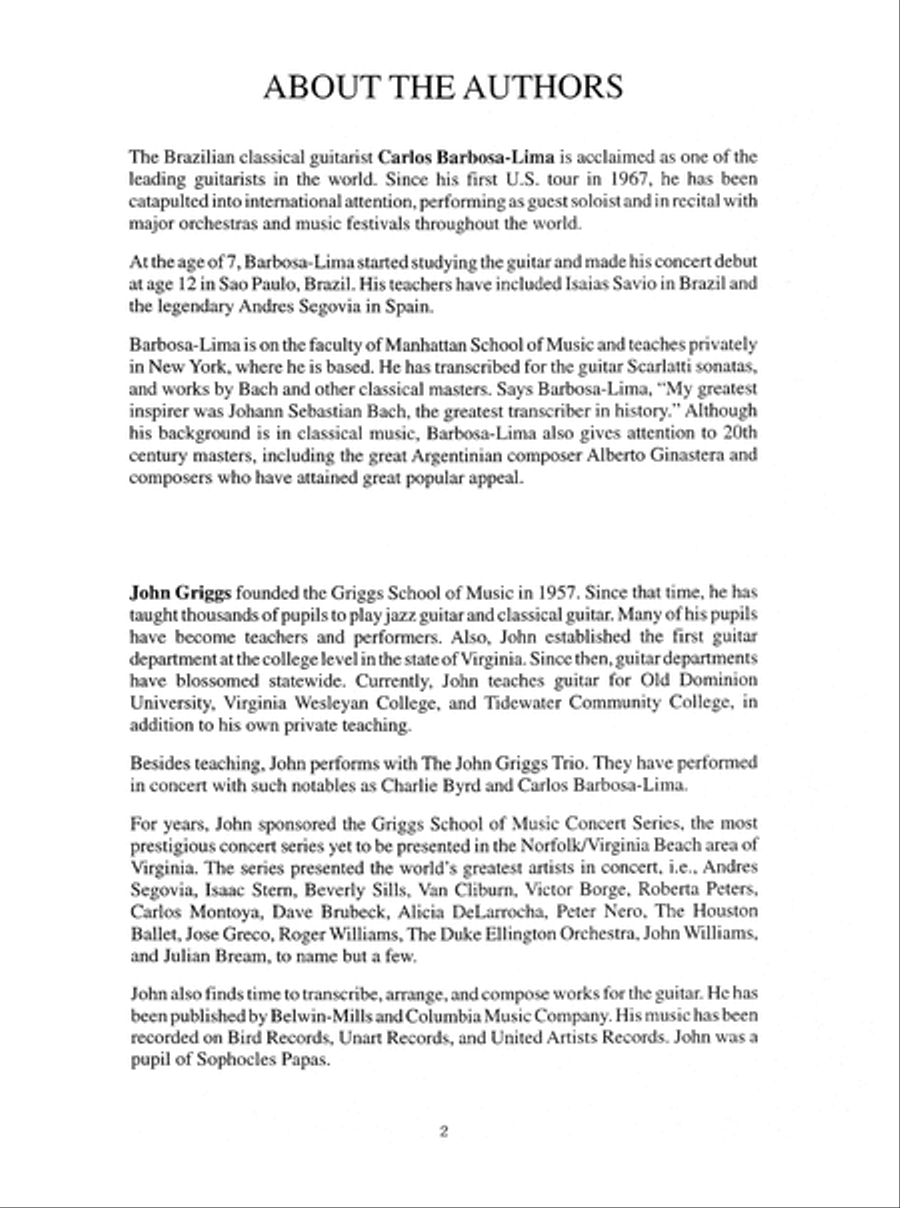 Carlos Barbosa-Lima Arpeggio Studies for Guitar Acoustic Guitar scores gallery preview page 3