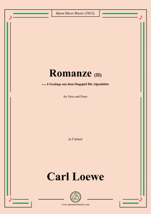 Book cover for Loewe-Romanze(II),in f minor,for Voice and Piano