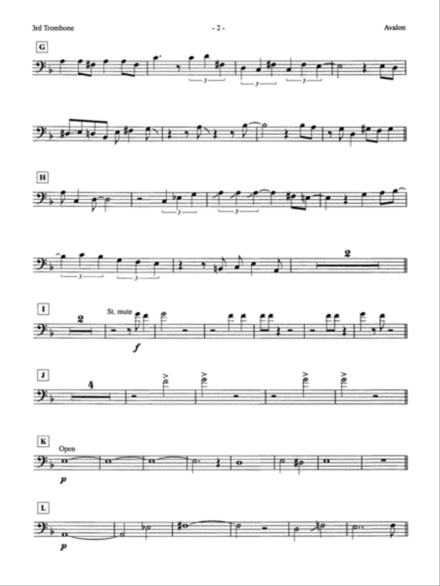 Avalon: 3rd Trombone Jazz Ensemble scores gallery preview page 2