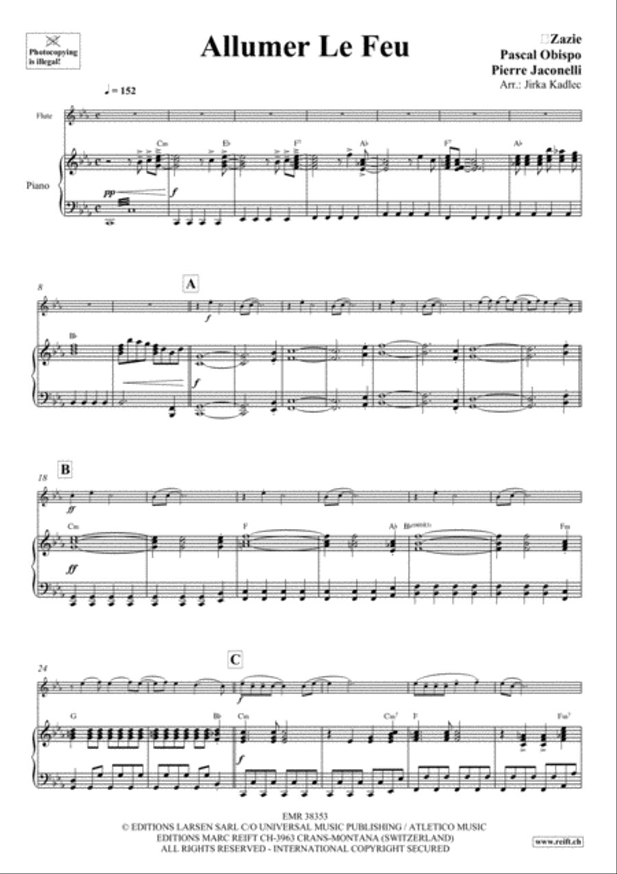 Allumer Le Feu Allumer Le Feu Flute Solo scores gallery preview page 4
