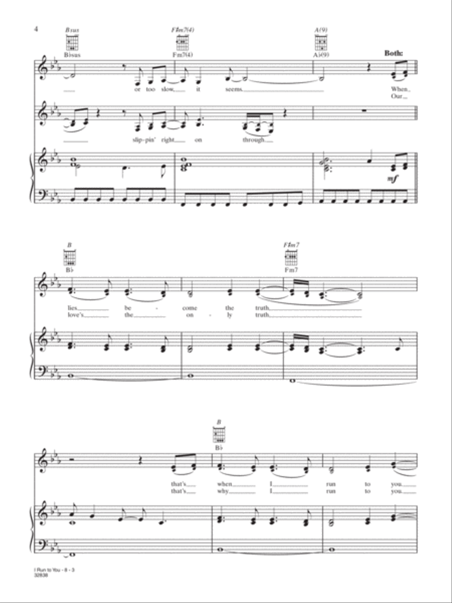 I Run to You Piano, Vocal, Guitar scores gallery preview page 3
