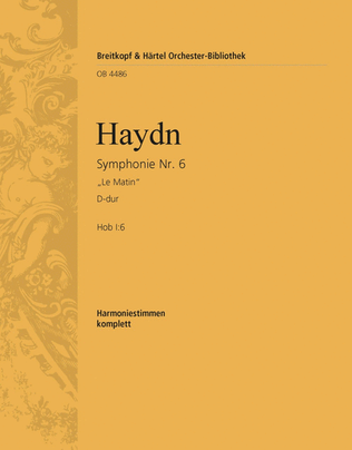 Book cover for Symphony No. 6 in D major Hob I:6