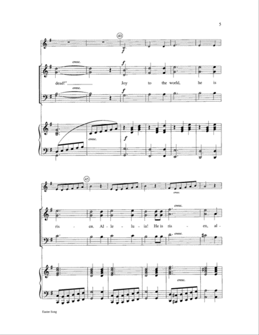 Easter Song 3-Part scores gallery preview page 5