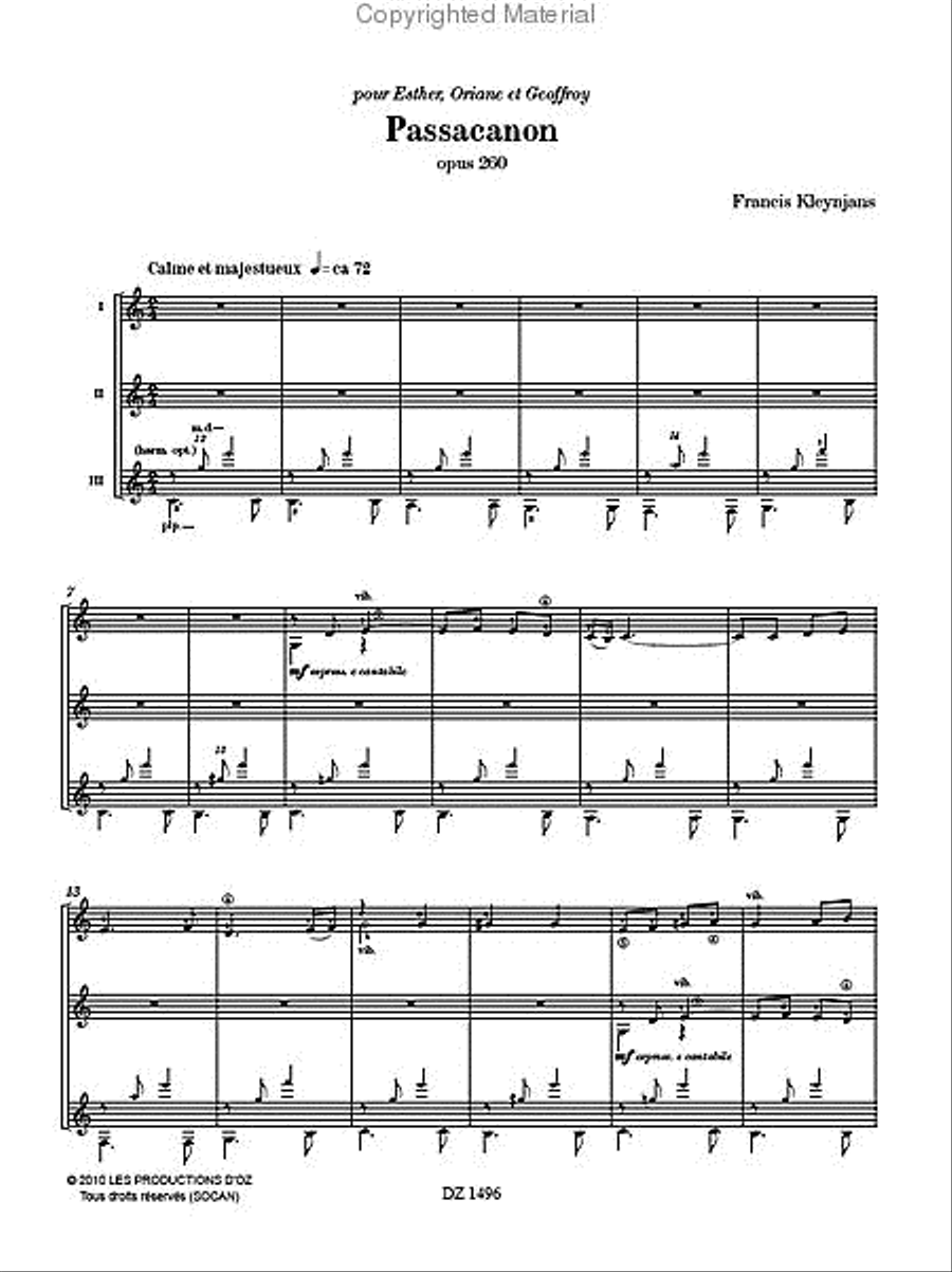 Passacanon, opus 260 Guitar Ensemble scores gallery preview page 2