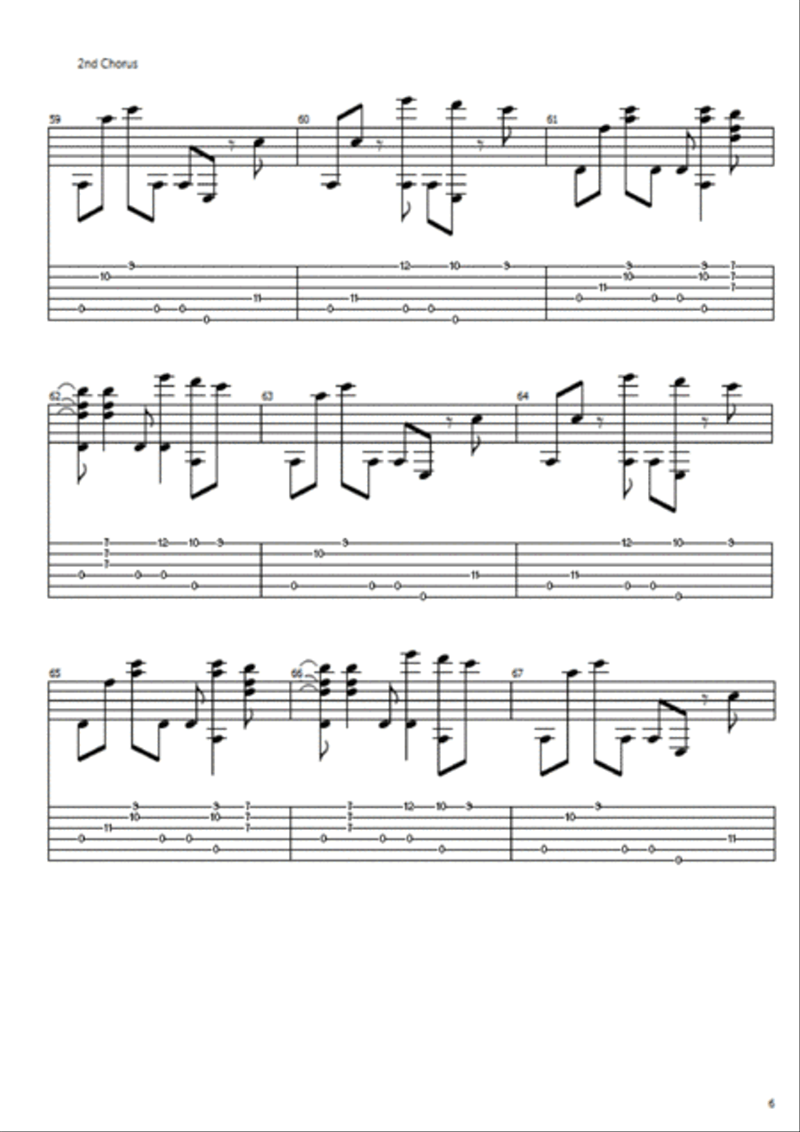 More Than This Guitar Tablature scores gallery preview page 6