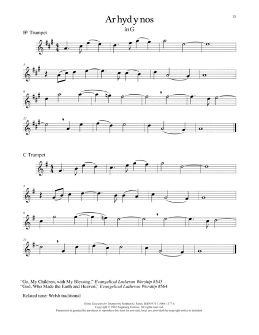 Hymn Descants for Trumpet C Trumpet scores gallery preview page 16
