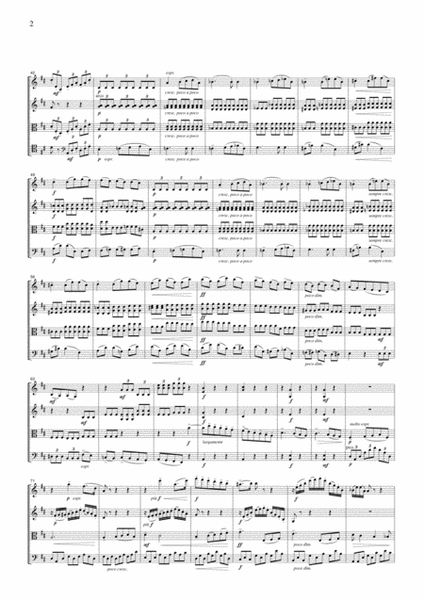 Tchaikowsky Elegie, Serenade for Strings, 3rd mvt., for string quartet, CT012