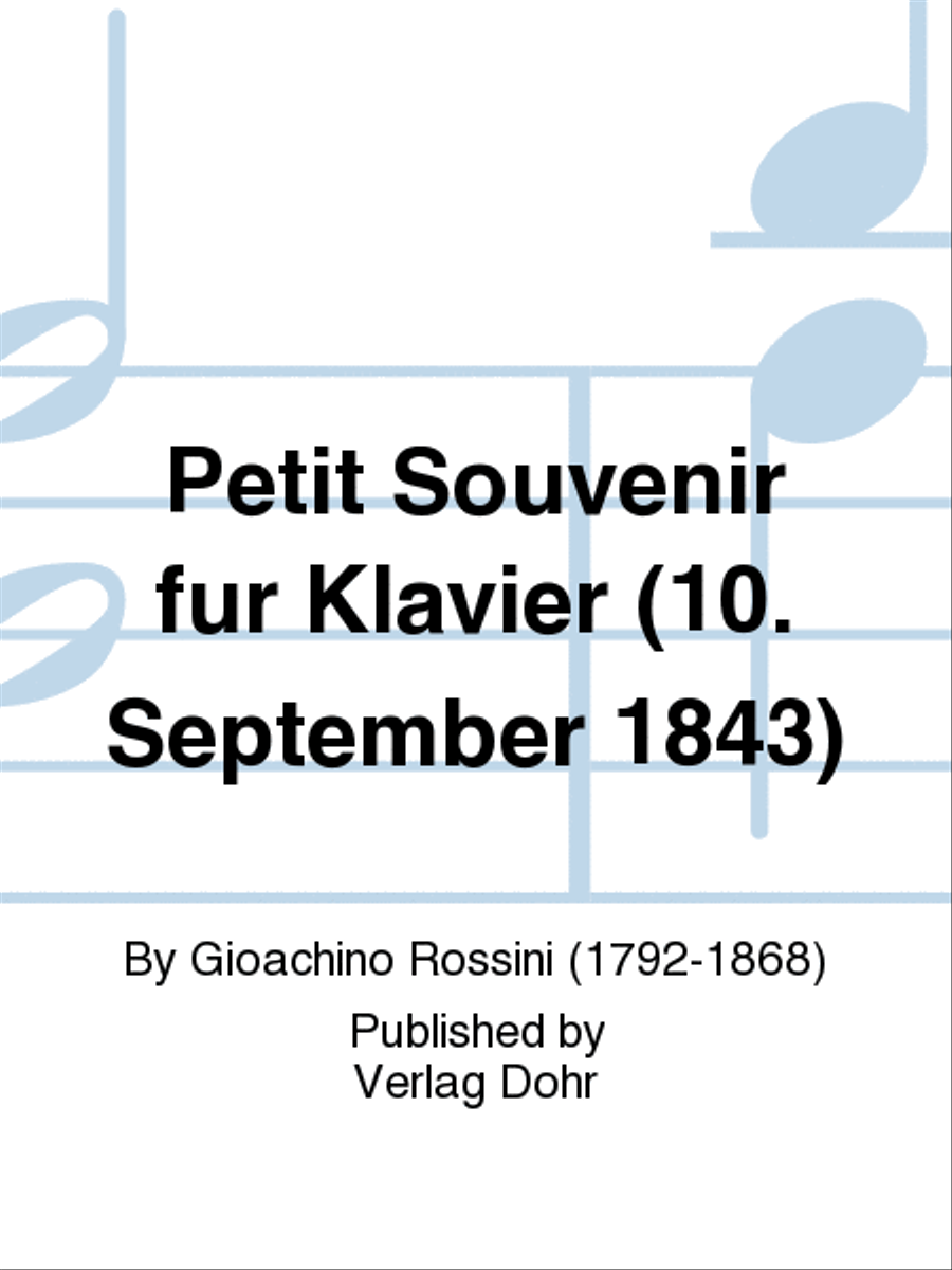 Petit Souvenir für Klavier (10. September 1843) (Erstdruck) Piano Solo scores gallery preview page 1