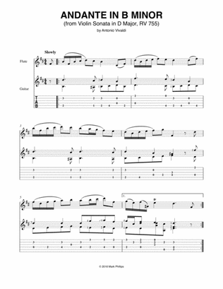 Andante in B Minor (from Violin Sonata in D Major, RV 755)