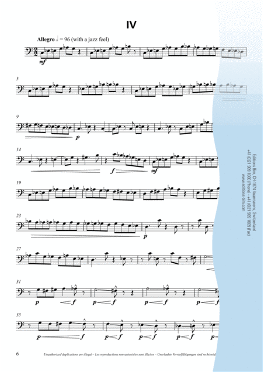 Postcards IV for bass trombone Trombone scores gallery preview page 5
