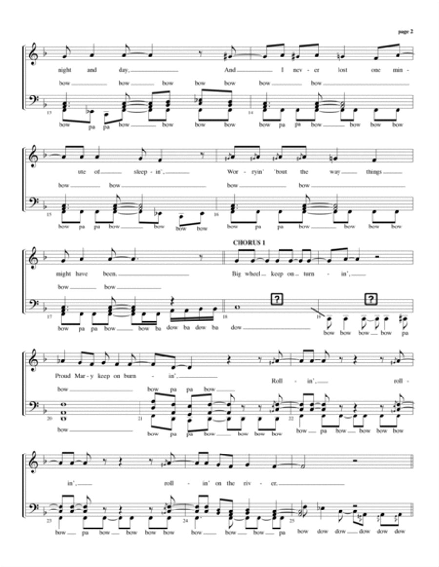 Proud Mary Proud Mary A Cappella scores gallery preview page 2
