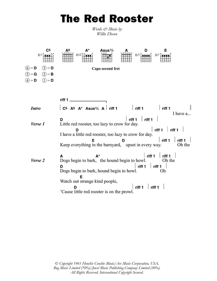 Little Red Rooster Electric Guitar scores gallery preview page 1