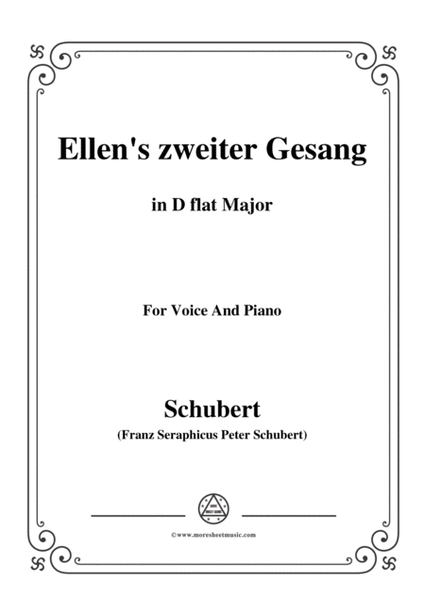 Schubert-Ellens Gesang II,Op.52 No.2,in D flat Major,for Voice&Piano image number null