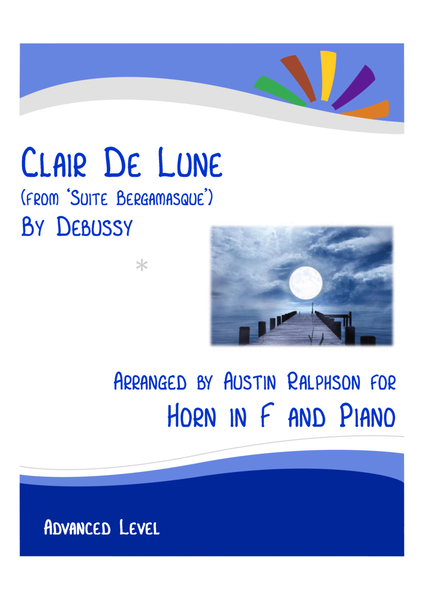 Clair De Lune (Debussy) - horn in F and piano with FREE BACKING TRACK image number null