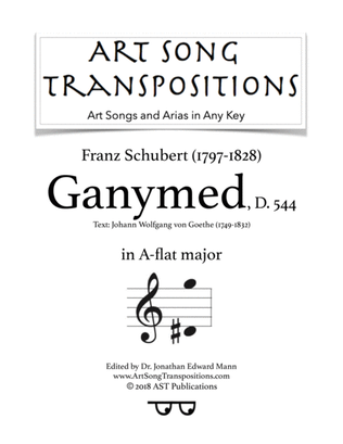Book cover for SCHUBERT: Ganymed, D. 544 (transposed to A-flat major)
