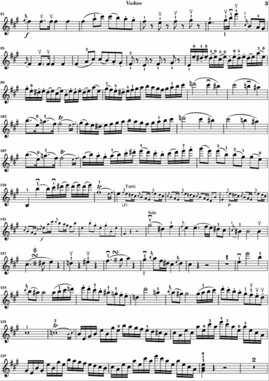 Violin Concerto No. 5 in A Major K219 Violin Solo scores gallery preview page 7