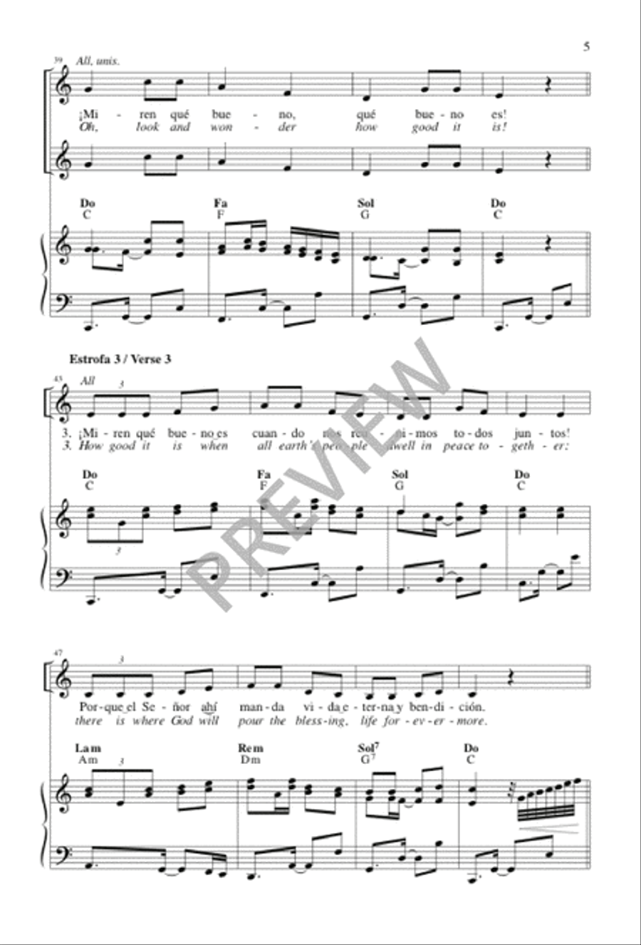 Miren qué bueno / Oh, Look and Wonder 3-Part scores gallery preview page 5