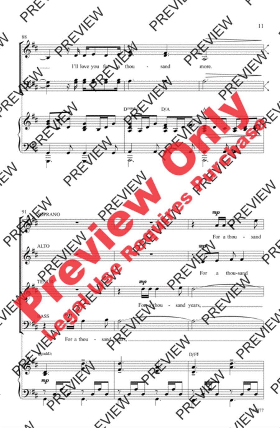 A Thousand Years A Thousand Years 4-Part scores gallery preview page 11