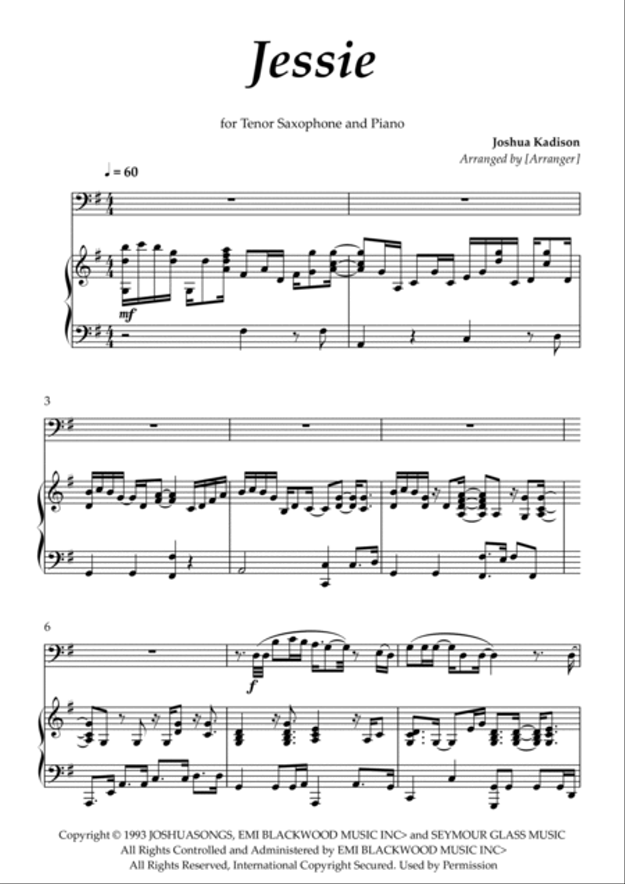 Jessie Tenor Saxophone scores gallery preview page 2