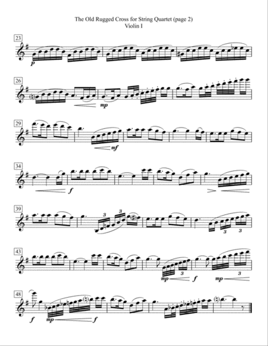 The Old Rugged Cross for String Quartet String Quartet scores gallery preview page 2