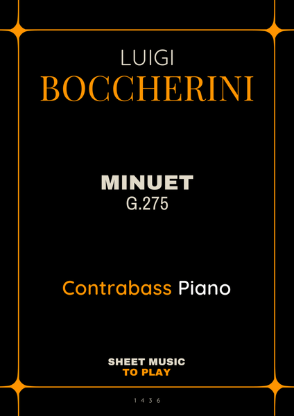Minuet Op.11 No.5 - Contrabass and Piano (Full Score and Parts) image number null