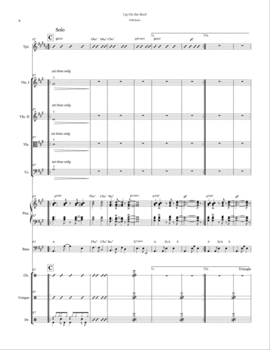 Up On The Roof Small Ensemble scores gallery preview page 6