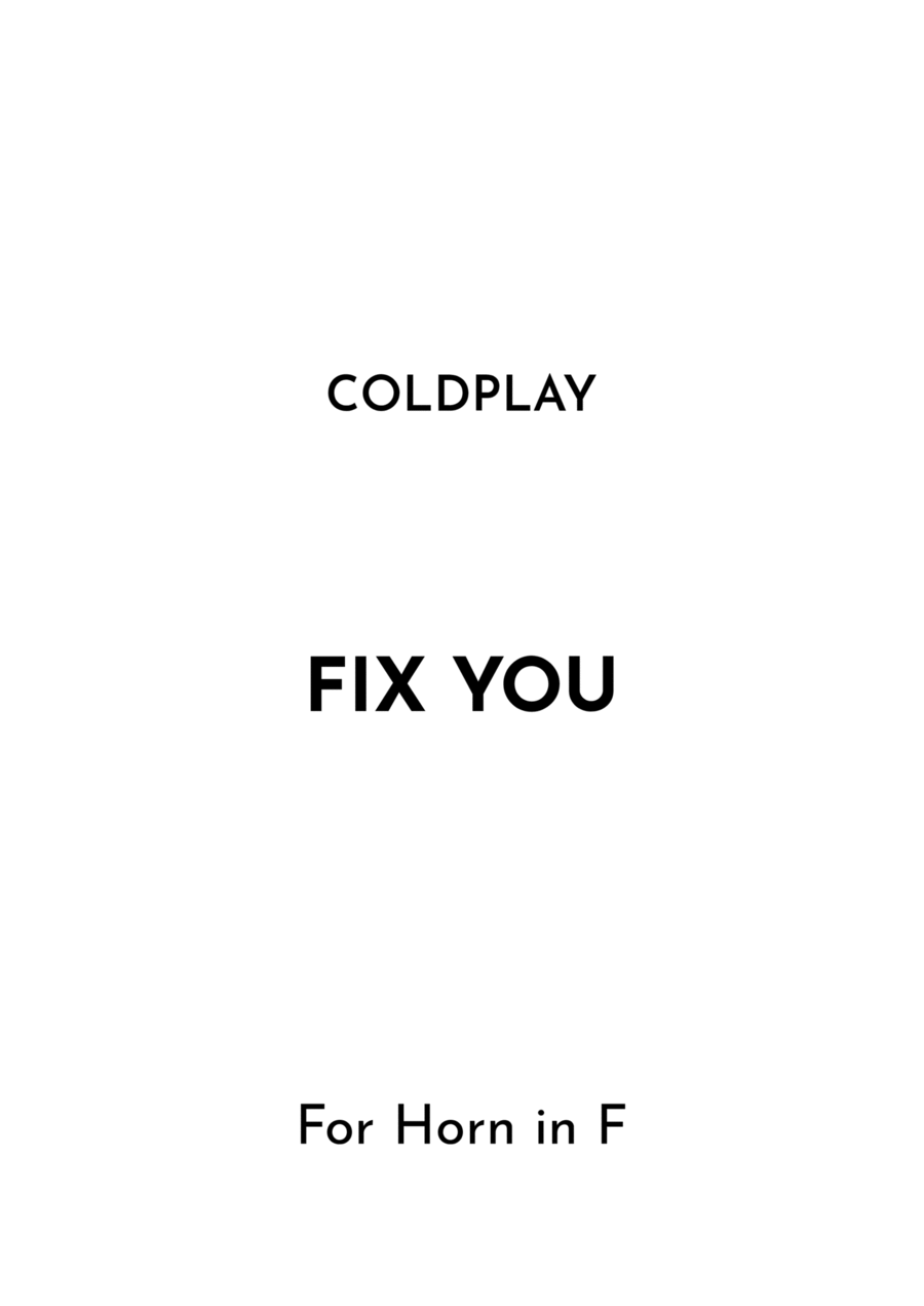 Fix You Horn Solo scores gallery preview page 1