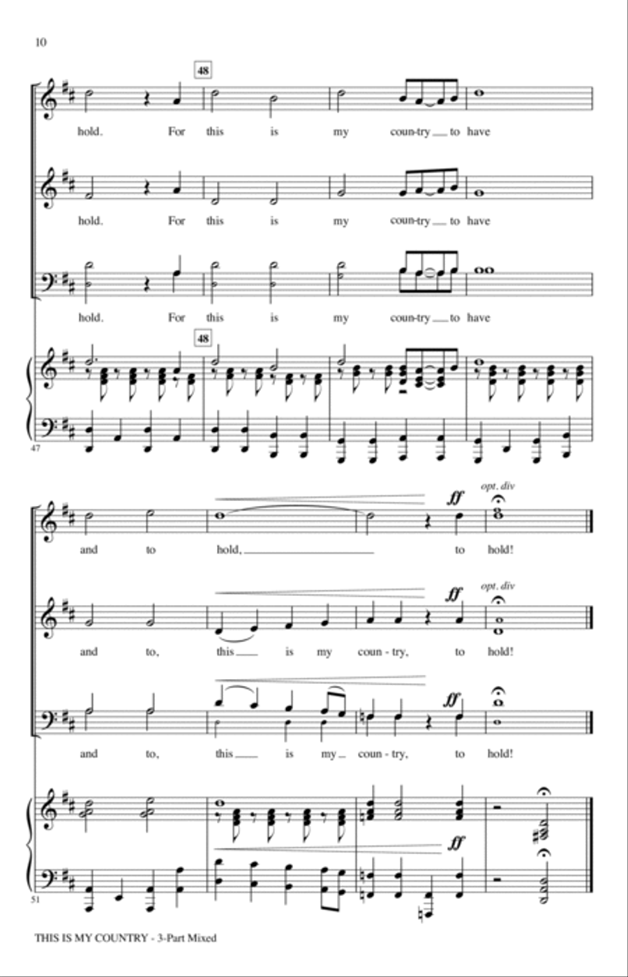 This Is My Country (arr. Cristi Cary Miller) 3-Part scores gallery preview page 8