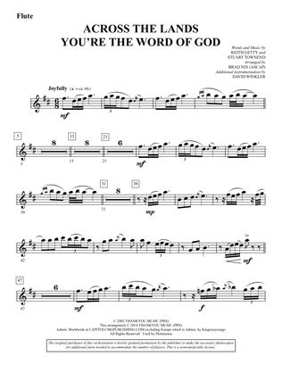 Book cover for Across the Lands You're the Word of God - Flute