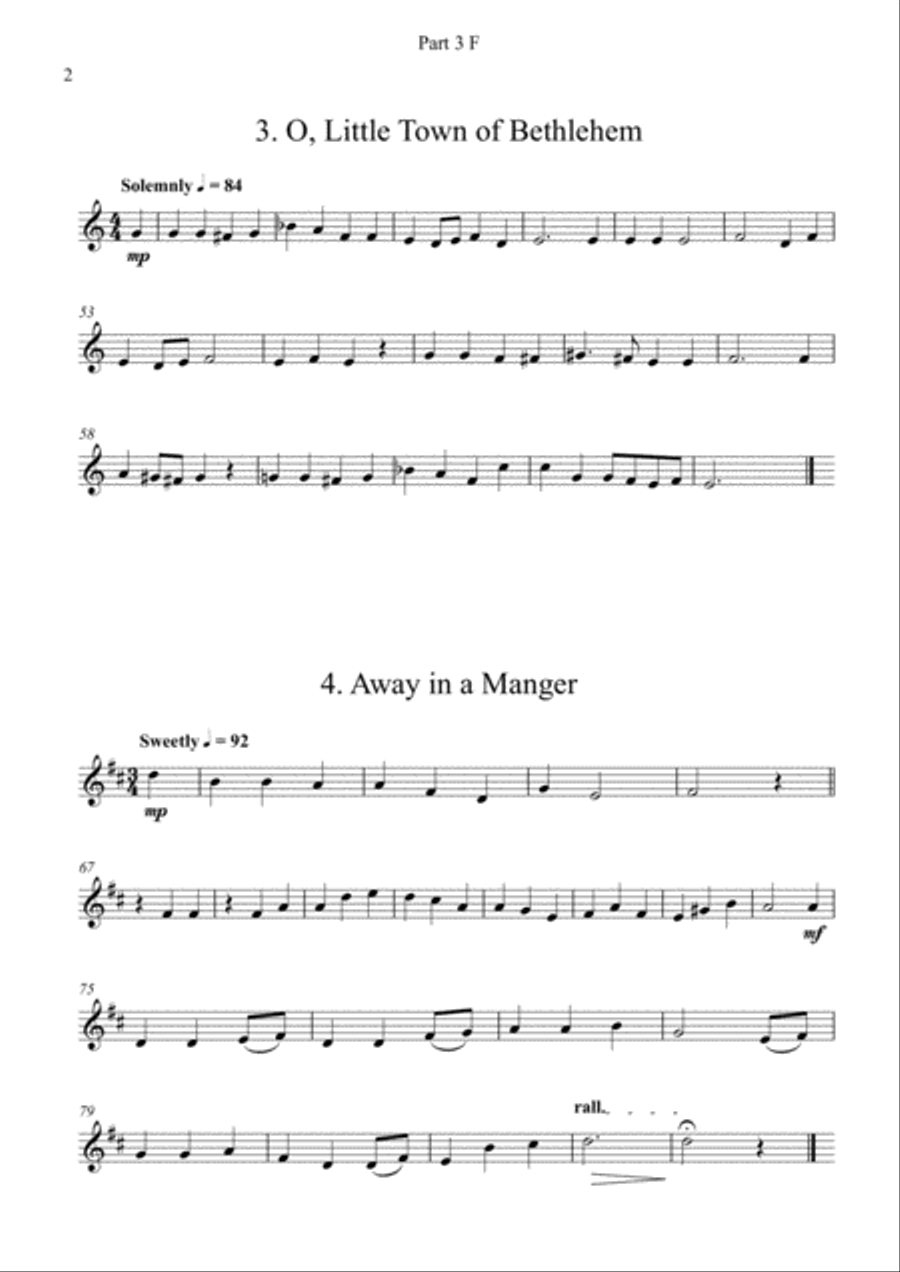 Carols for Four (or more) - Fifteen Carols with Flexible Instrumentation - Part 3 - F Treble Clef