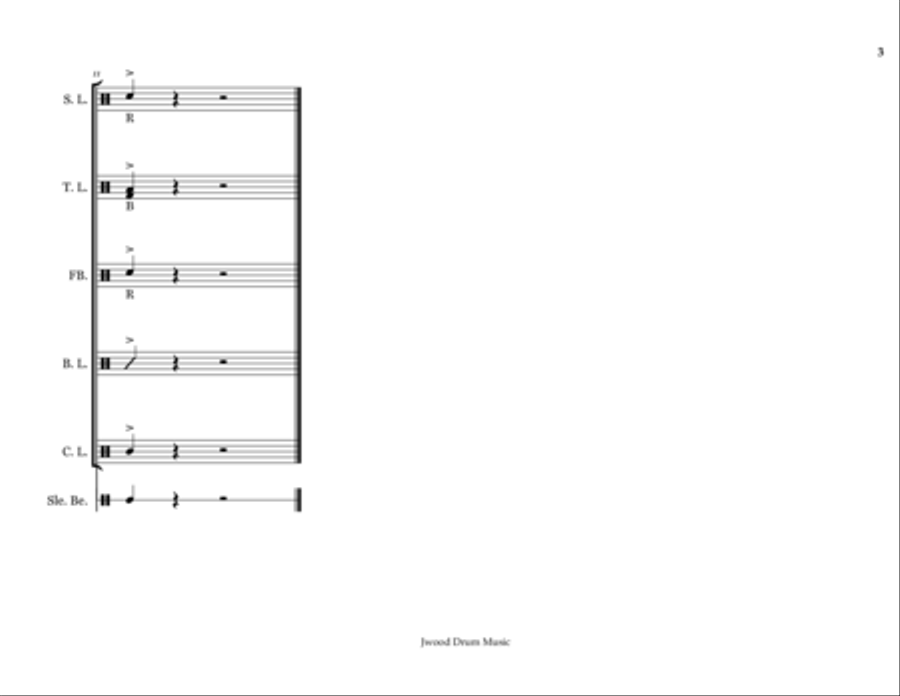 Jingle Bells With Drumline (Drumline Cadence) Marching Band scores gallery preview page 3
