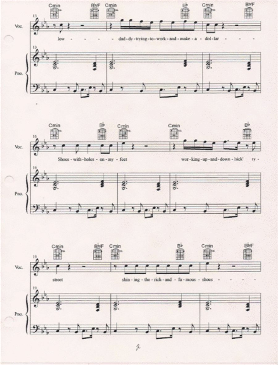 Dancin' On Hickory Street ( The Hollow ) Piano, Vocal, Guitar scores gallery preview page 2