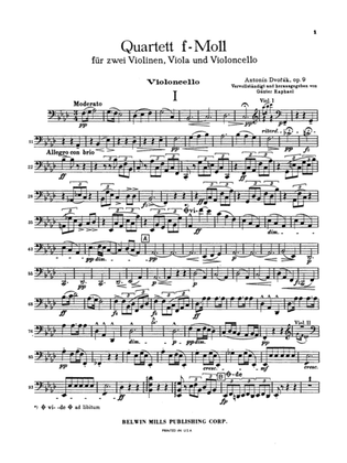 Book cover for Dvorák: Quartet in F Minor, Op. 9