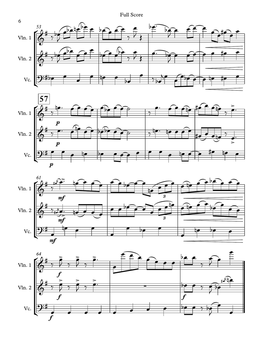 Dream A Little Dream Of Me String Trio scores gallery preview page 6