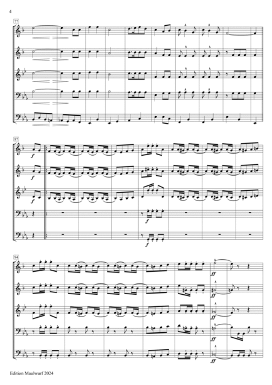The U.S. Field Artillery March Brass Quintet scores gallery preview page 4