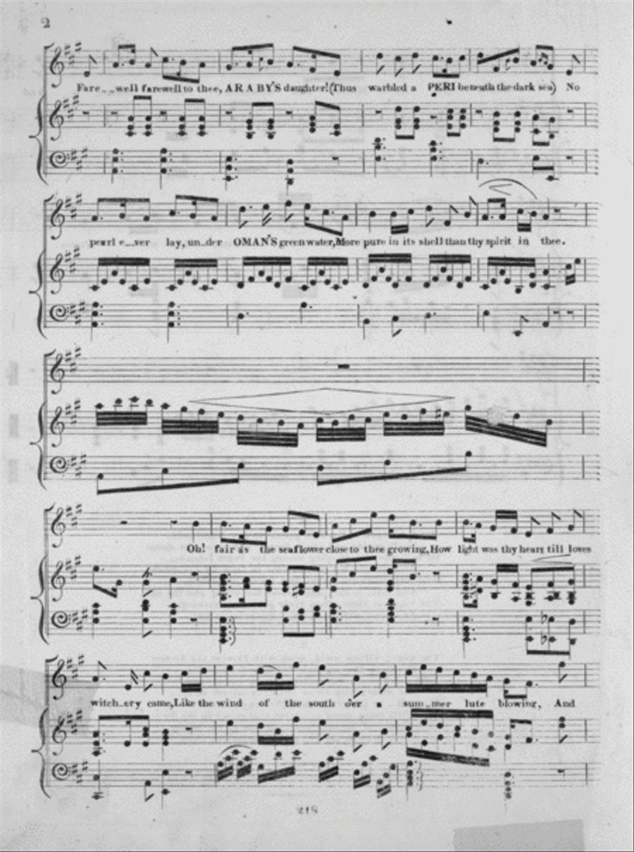 Farewell to the Arabys Daughter, from Lalla Rookh Voice scores gallery preview page 2