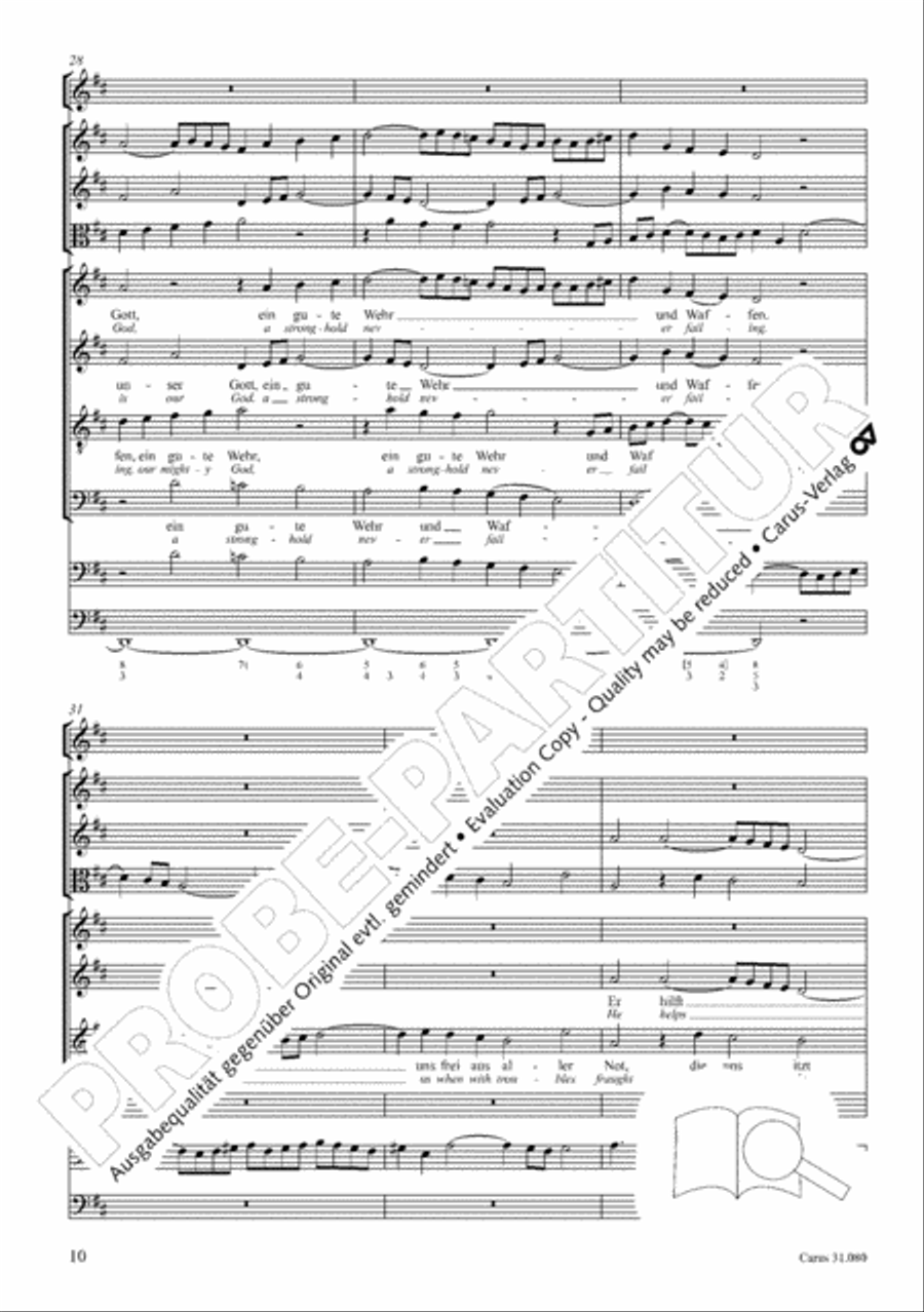 A mighty fortress is our God (Ein feste Burg ist unser Gott) 4-Part scores gallery preview page 11