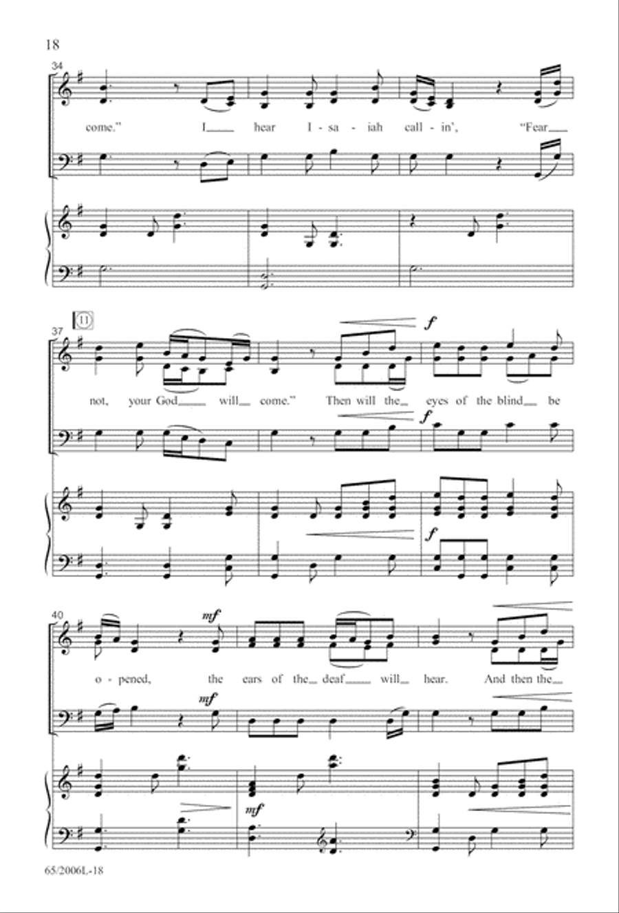 I Hear the Prophet Callin' 3-Part scores gallery preview page 19