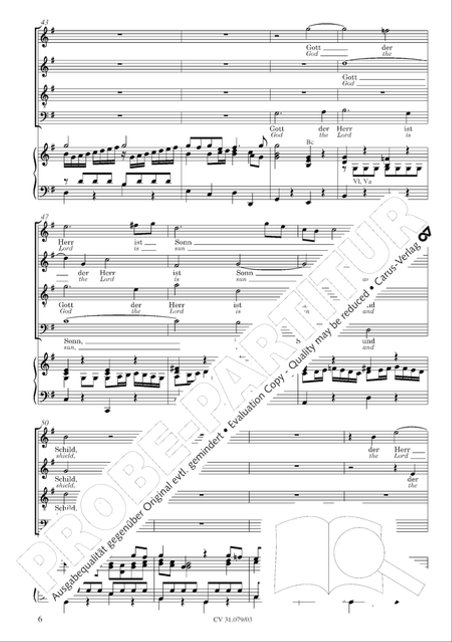 God the Lord is sun and shield (Gott, der Herr, ist Sonn und Schild) 4-Part scores gallery preview page 7