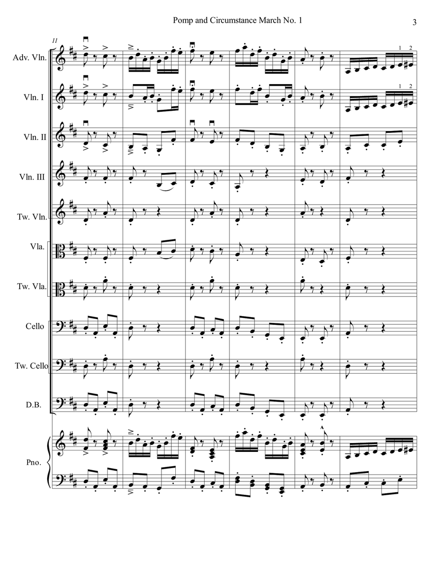 Pomp and Circumstance for Multi-Level String Orchestra String Orchestra scores gallery preview page 5