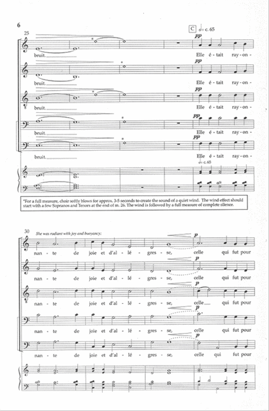 Au Dela Du Chagrin (Beyond the Sorrow) Choir scores gallery preview page 5