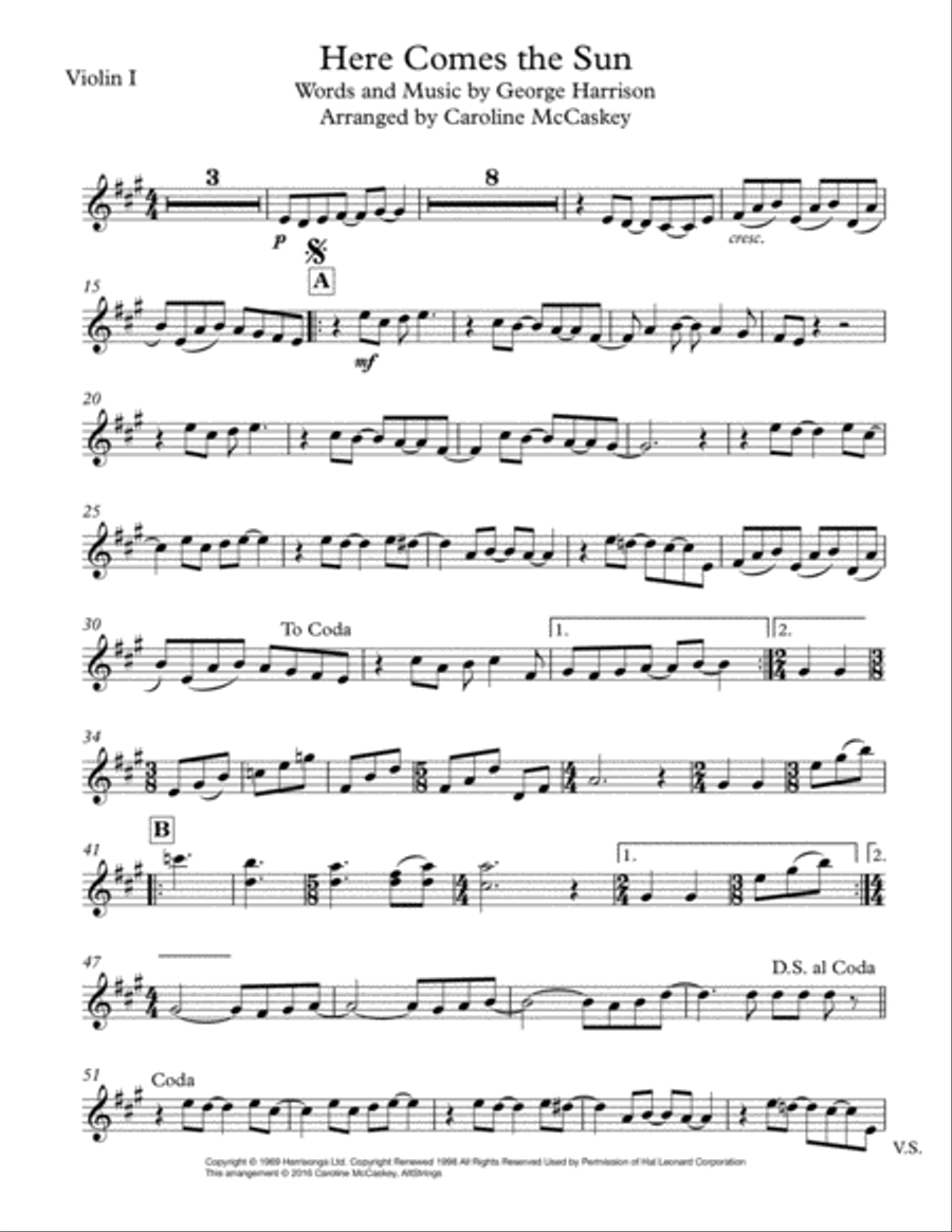 Here Comes The Sun Here Comes The Sun String Trio scores gallery preview page 6