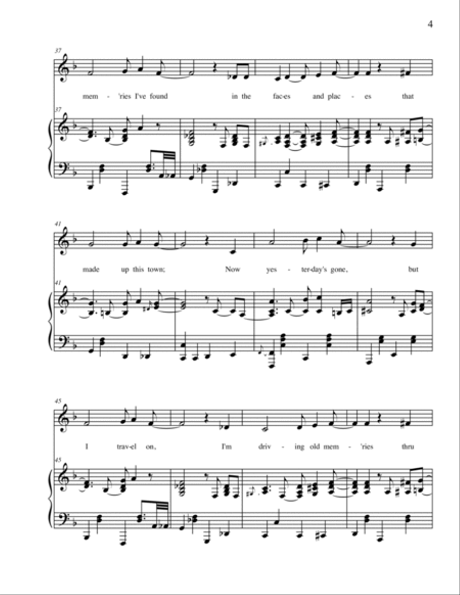 Driving Old Memories Piano Solo scores gallery preview page 4