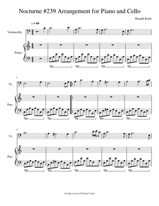 Nocturne #239 Arrangement for Piano and Cello